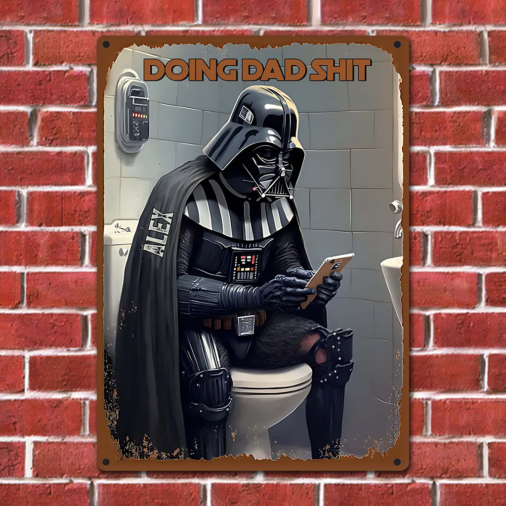 Doing Dad Shit - Personalized The Force Rectangle Metal Sign