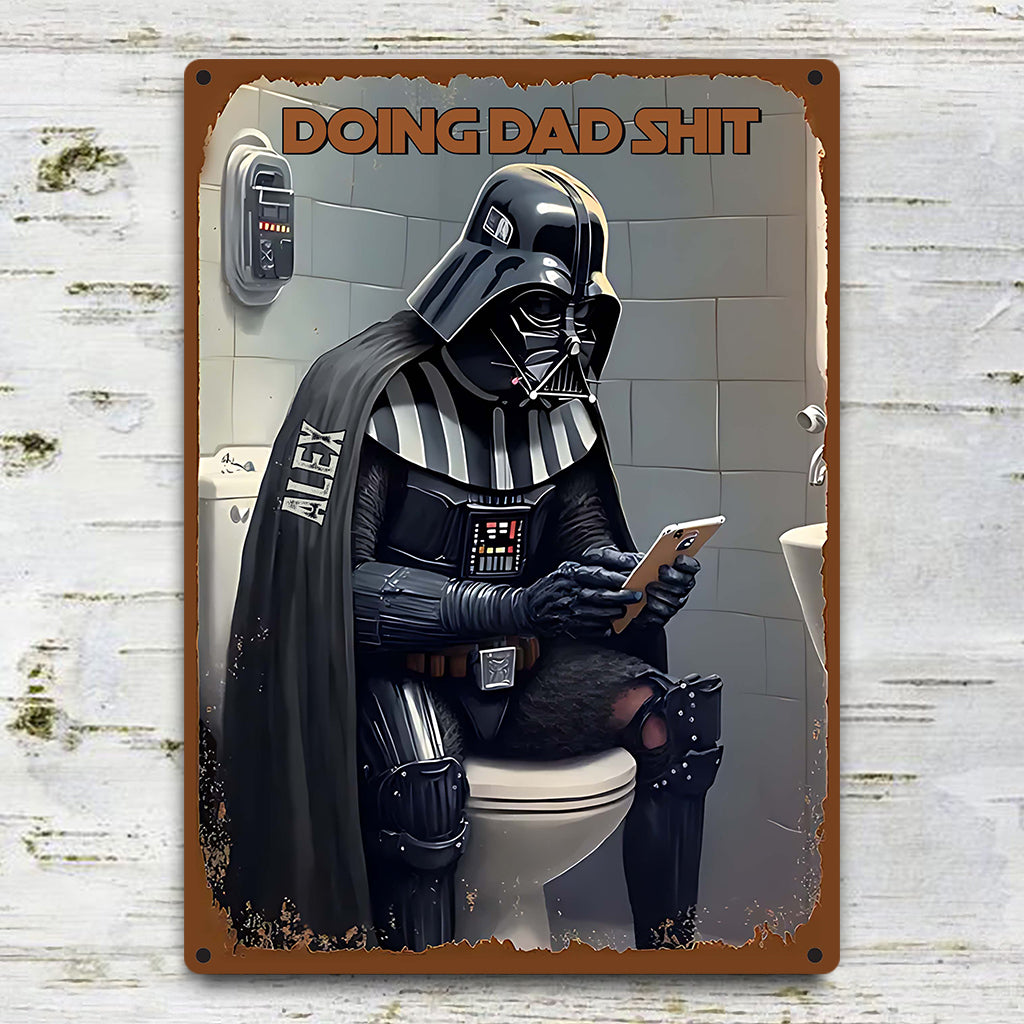 Doing Dad Shit - Personalized The Force Rectangle Metal Sign