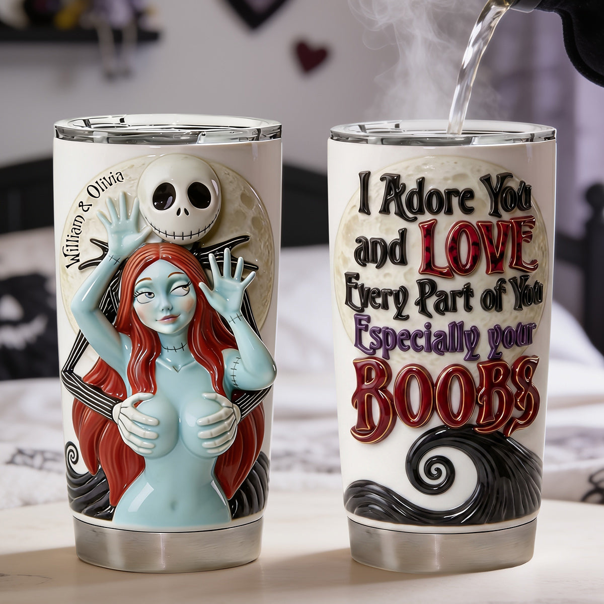 Naughty Spooky Couple - Personalized Nightmare Tumbler
