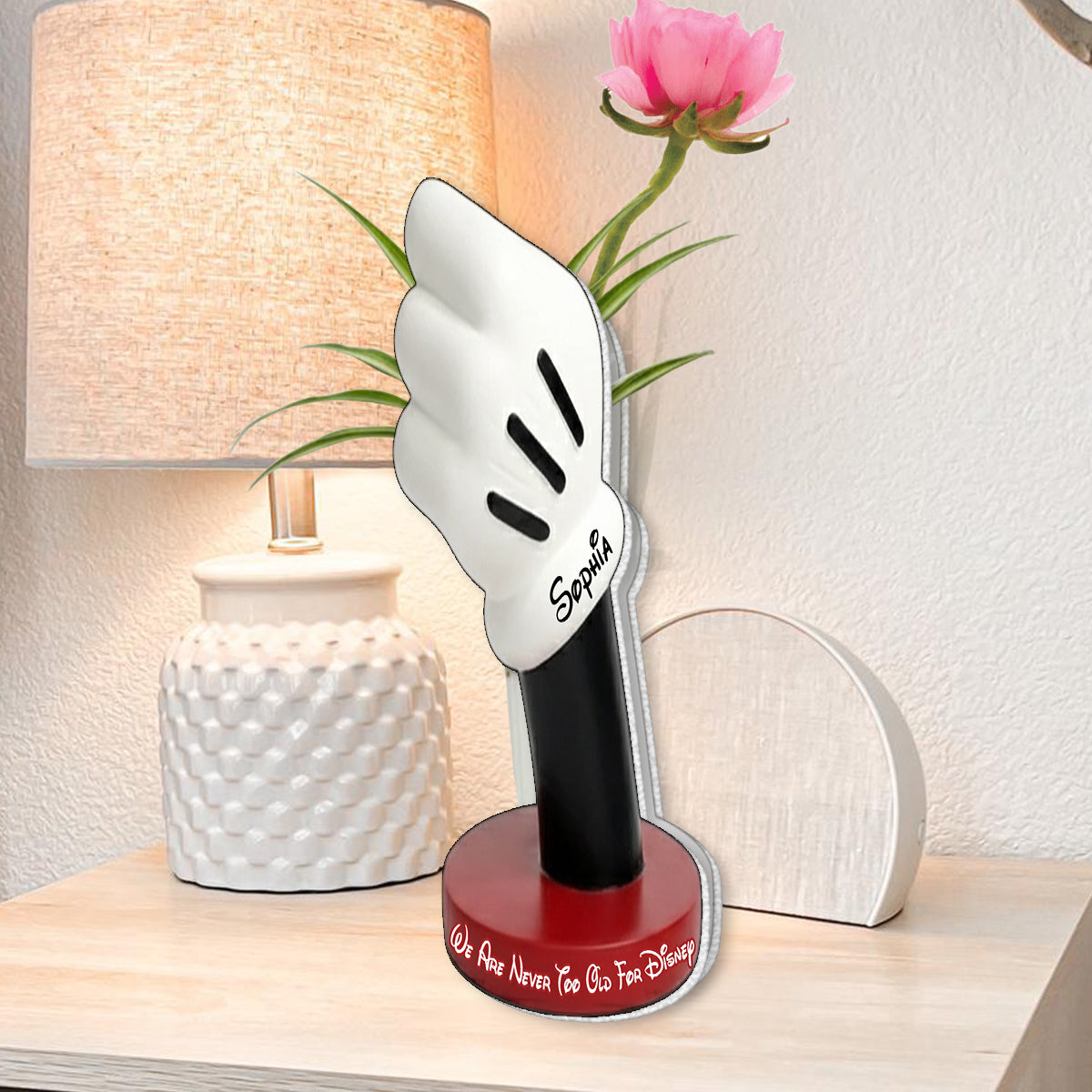 Never Too Old For Disney - Personalized Mouse Custom Shape Acrylic Flower Vase