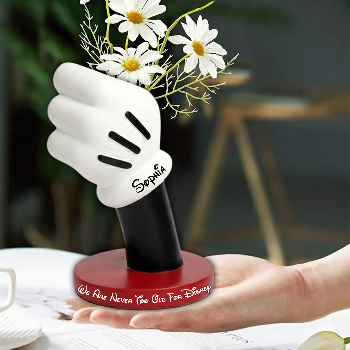 Never Too Old For Disney - Personalized Mouse Custom Shape Acrylic Flower Vase