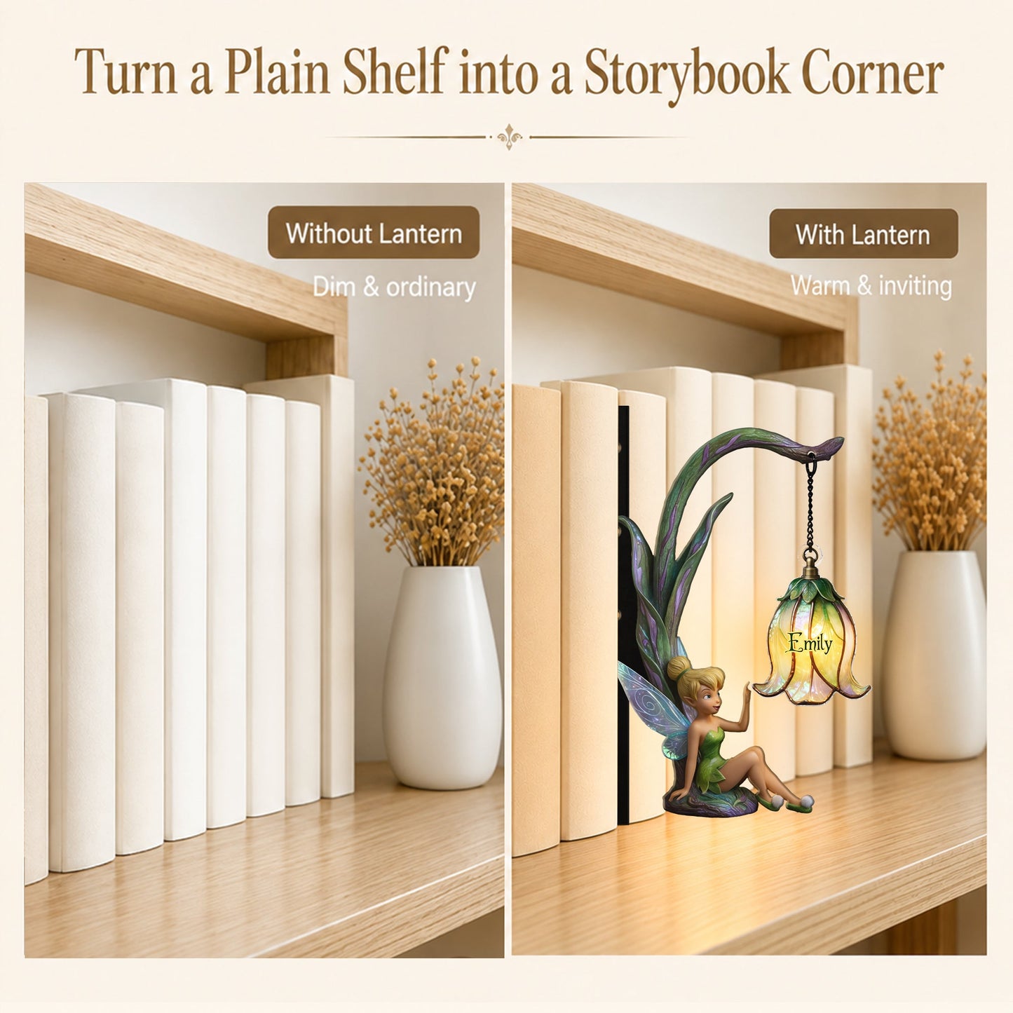 Magical Flower - Personalized Flying Fairy Bookshelf Lamp