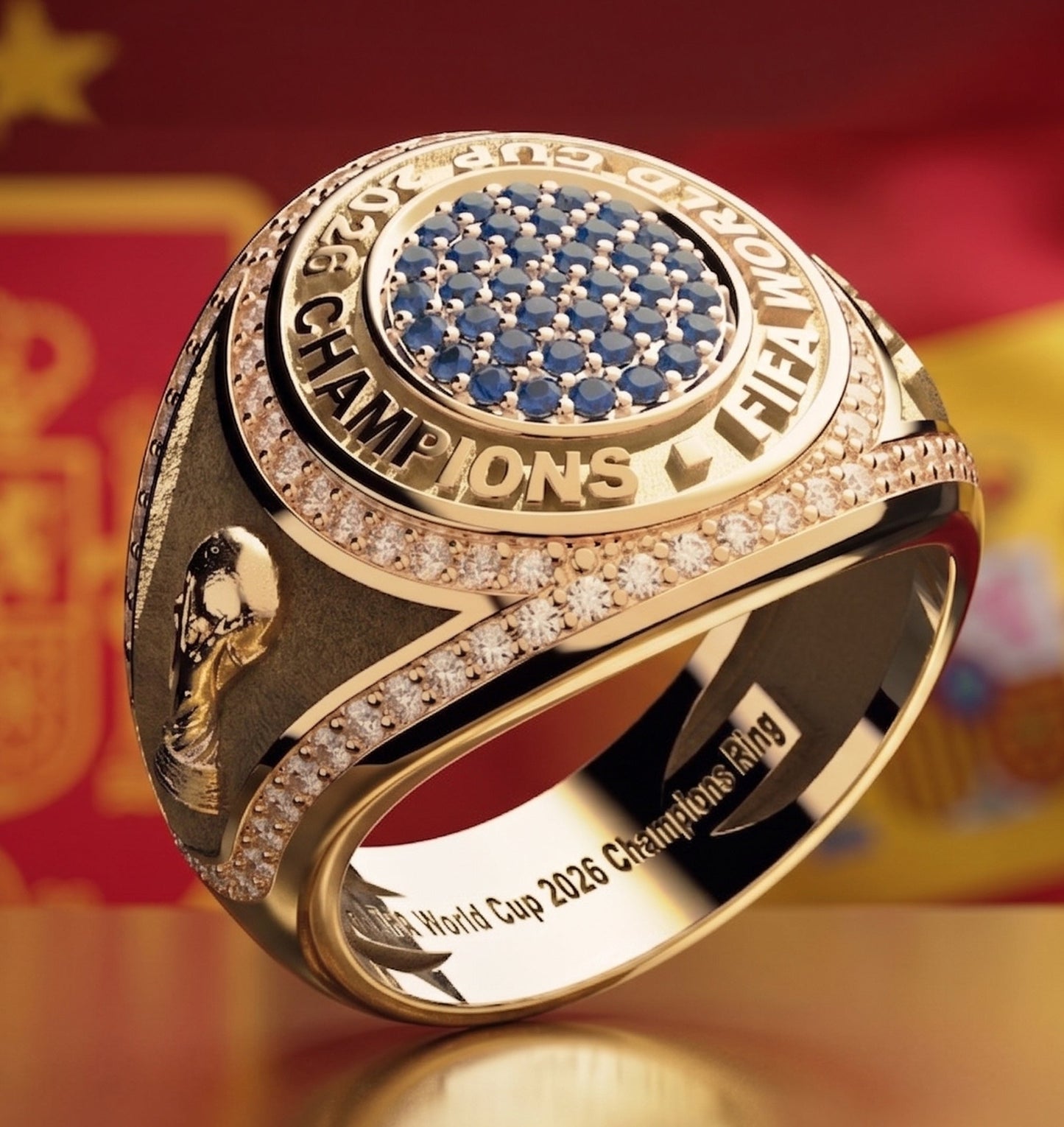 SPAIN - World Champion 2026 Premium Ring With Acrylic Display Box