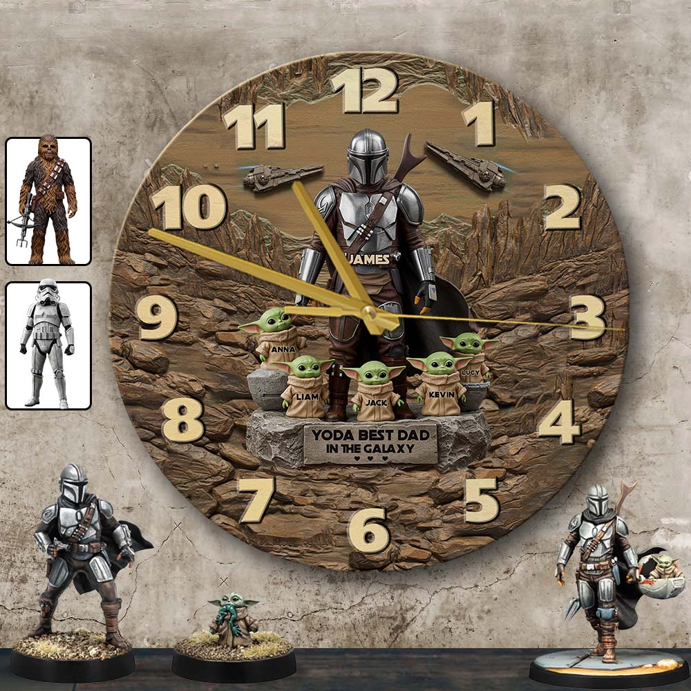 The Best Dad, Grandpa, Uncle,..In The Galaxy - Personalized The Force Wall Clock