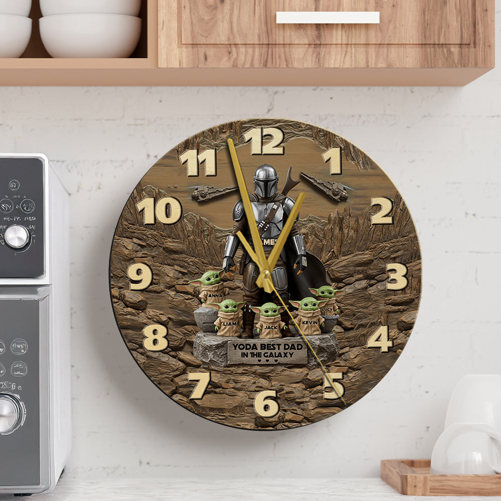 The Best Dad, Grandpa, Uncle,..In The Galaxy - Personalized The Force Wall Clock