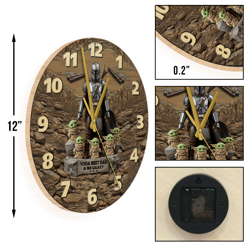 The Best Dad, Grandpa, Uncle,..In The Galaxy - Personalized The Force Wall Clock