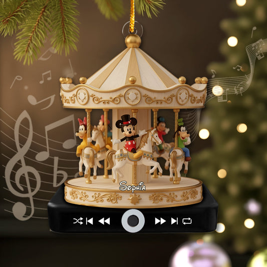 Christmas Carousel - Personalized Mouse Music Ornament