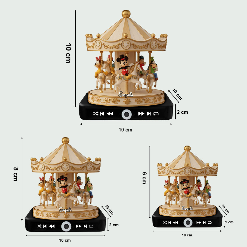 Christmas Carousel - Personalized Mouse Music Ornament