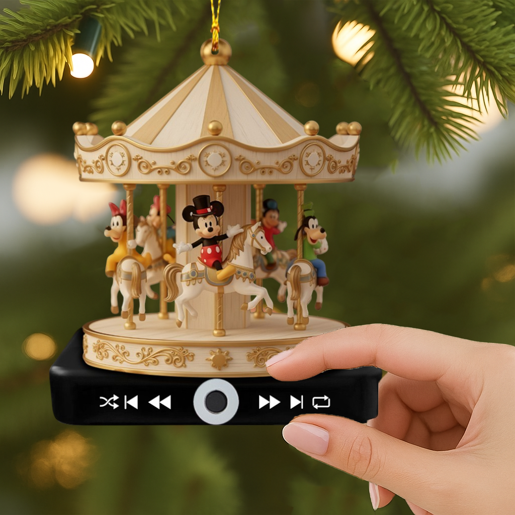 Christmas Carousel - Personalized Mouse Music Ornament