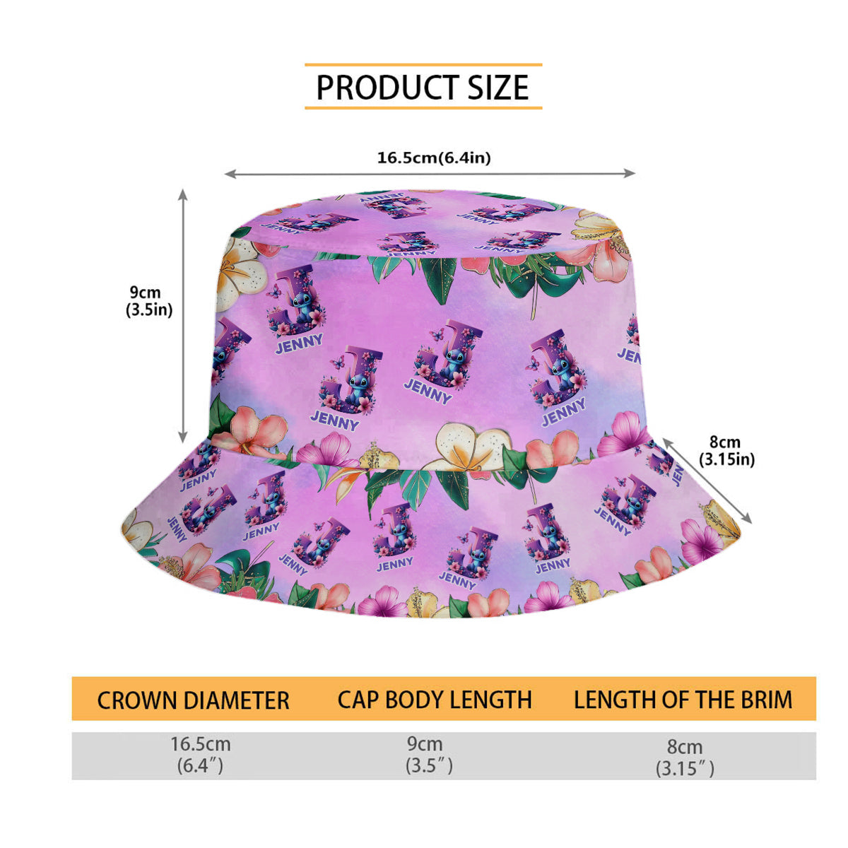 Blue Ohana Alphabet Letter Custom Name - Personalized Ohana Bucket Hat