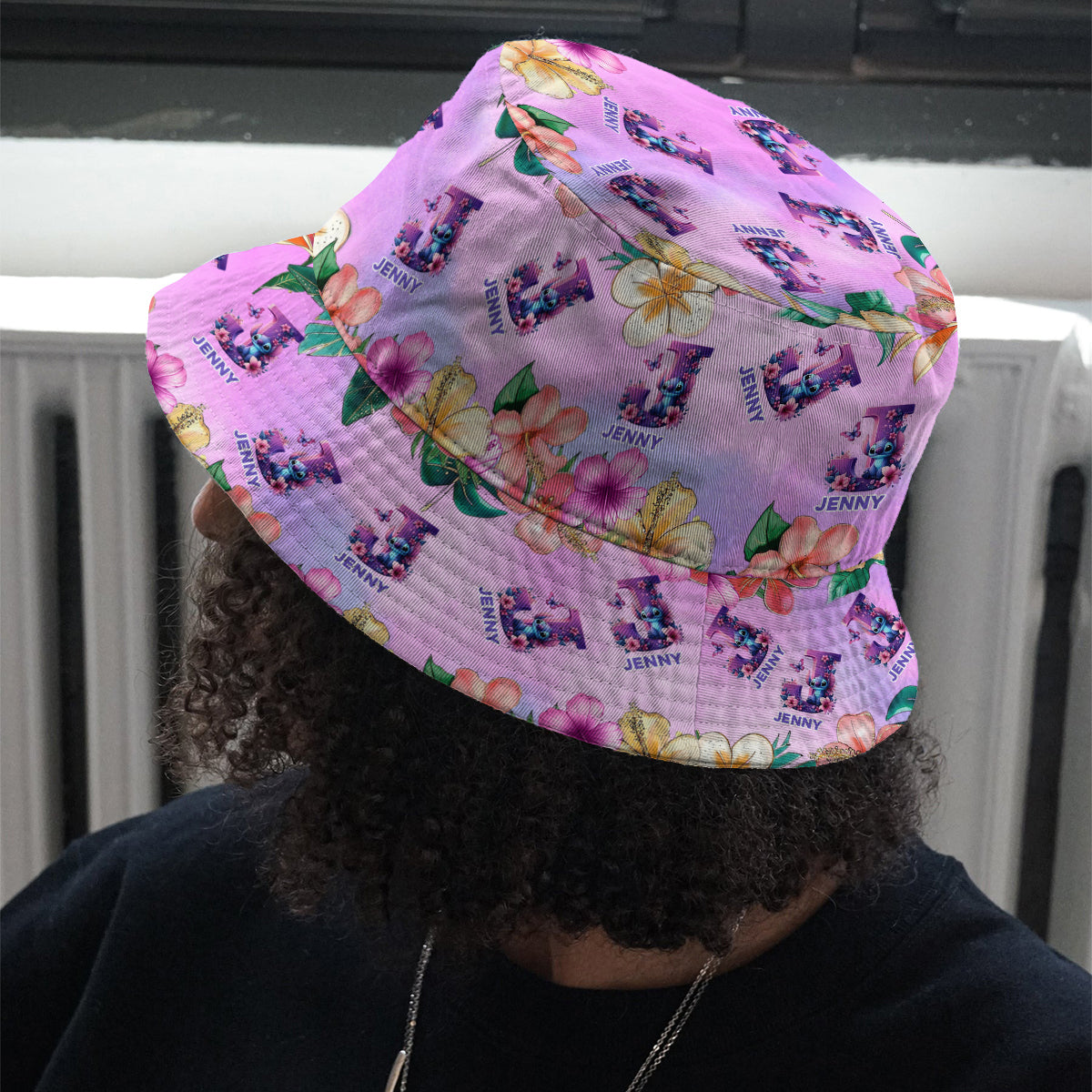 Blue Ohana Alphabet Letter Custom Name - Personalized Ohana Bucket Hat