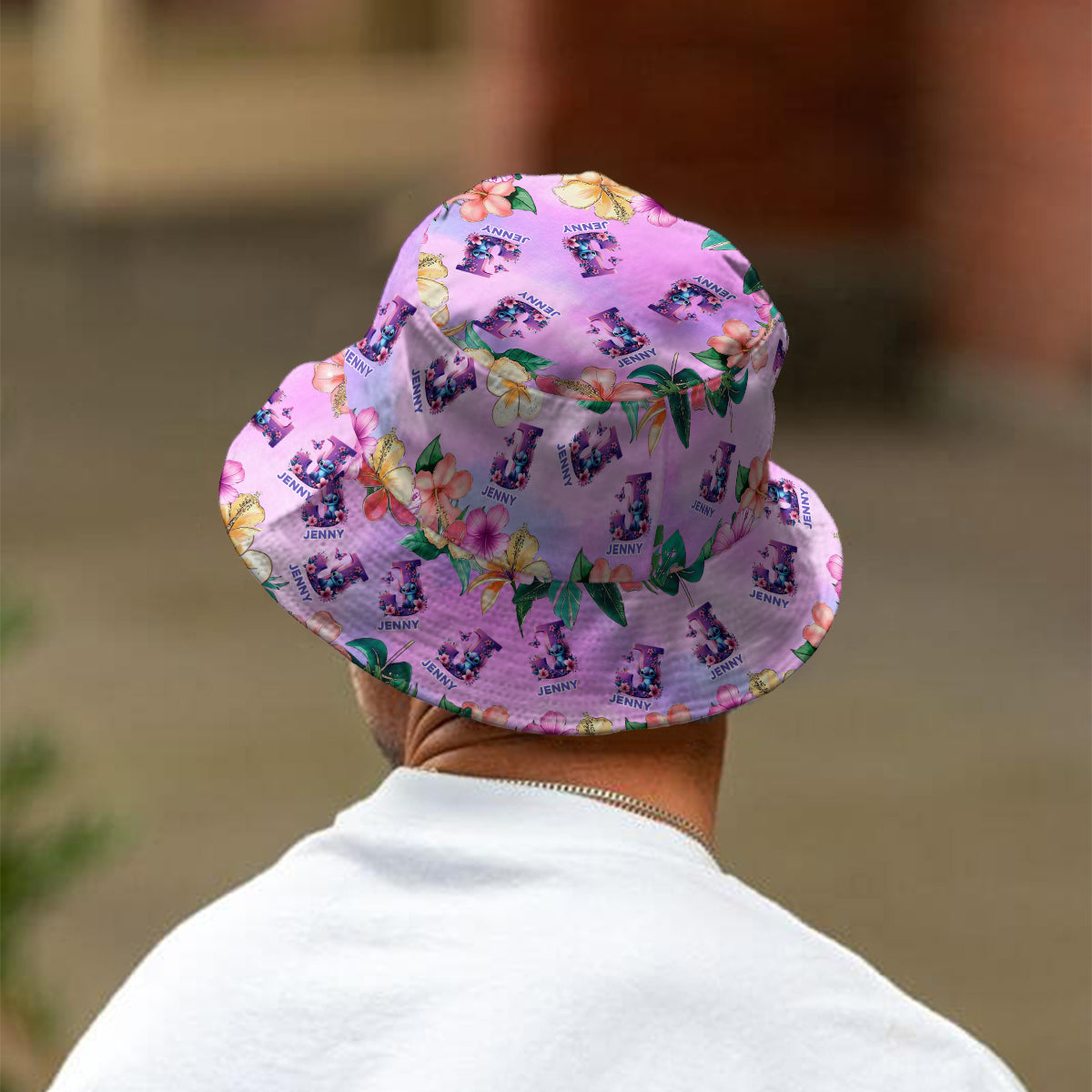 Blue Ohana Alphabet Letter Custom Name - Personalized Ohana Bucket Hat