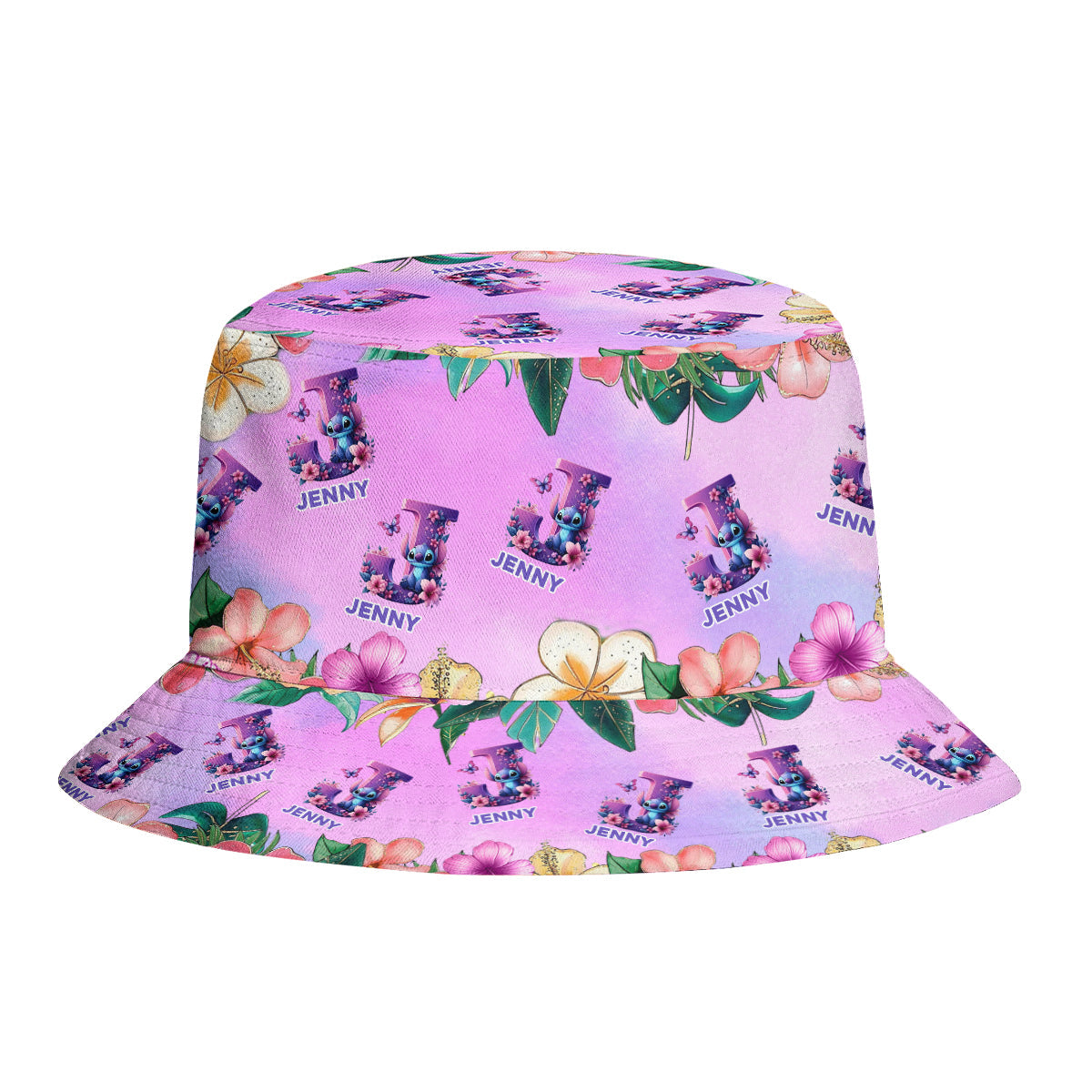 Blue Ohana Alphabet Letter Custom Name - Personalized Ohana Bucket Hat