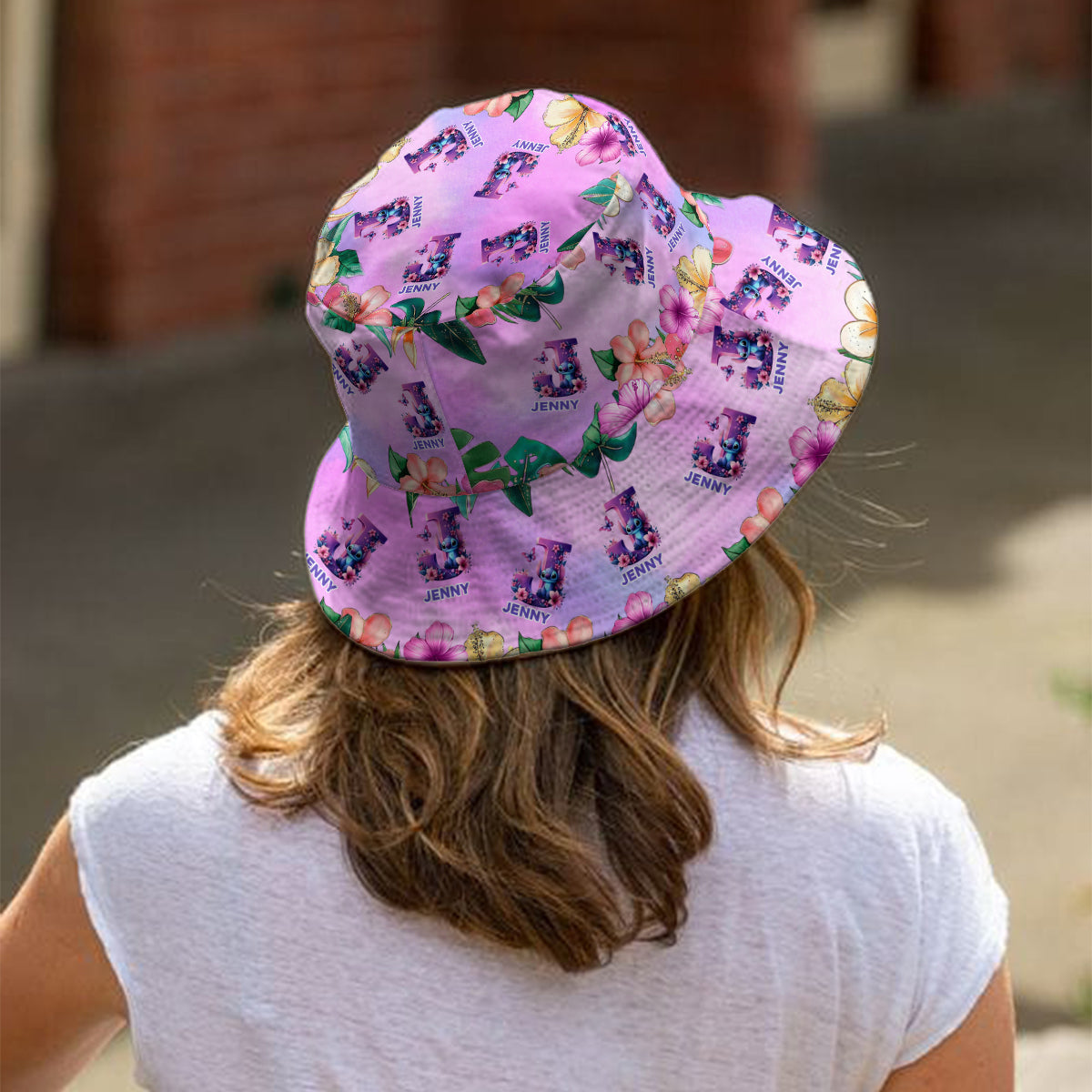 Blue Ohana Alphabet Letter Custom Name - Personalized Ohana Bucket Hat