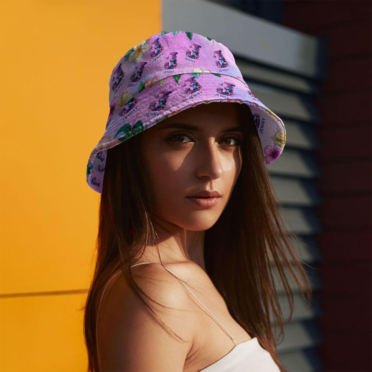 Blue Ohana Alphabet Letter Custom Name - Personalized Ohana Bucket Hat