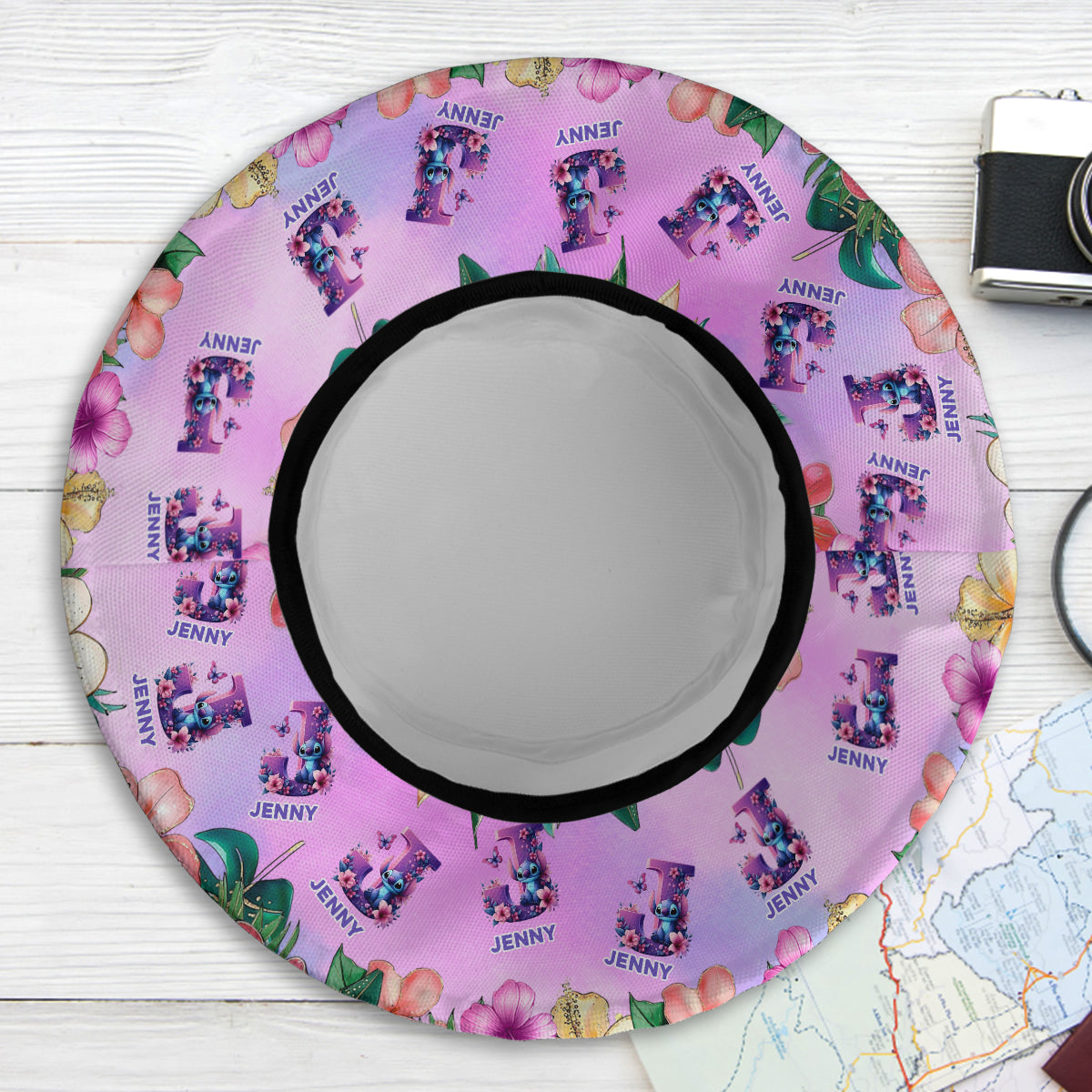 Blue Ohana Alphabet Letter Custom Name - Personalized Ohana Bucket Hat