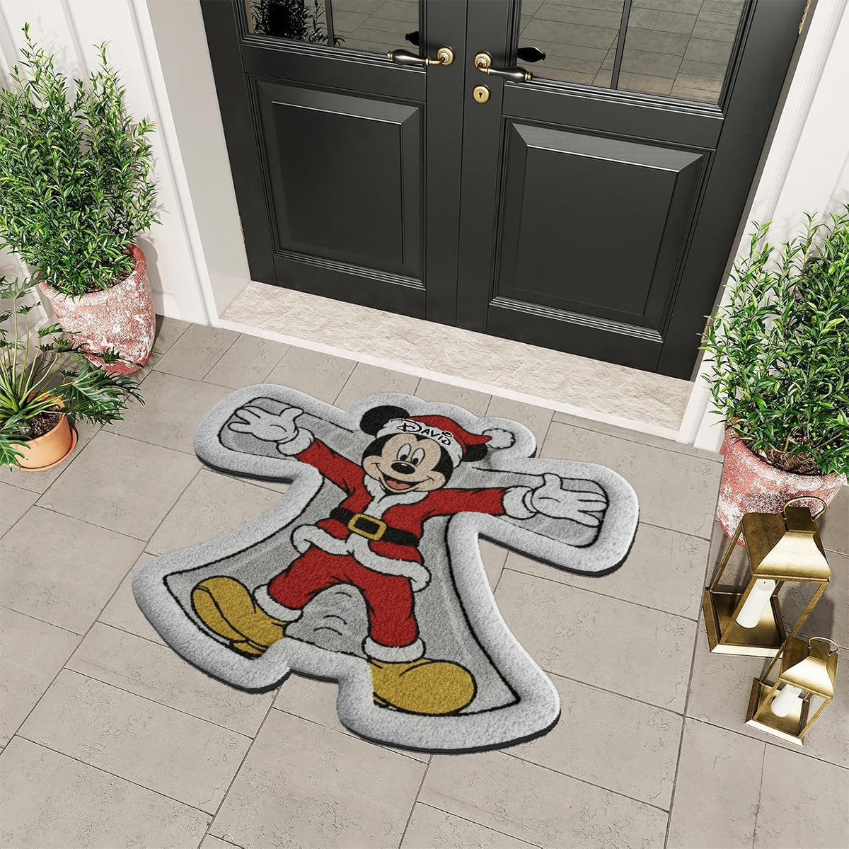 Funny Snow Angel - Personalized Mouse Non-Slip Tufted Rug