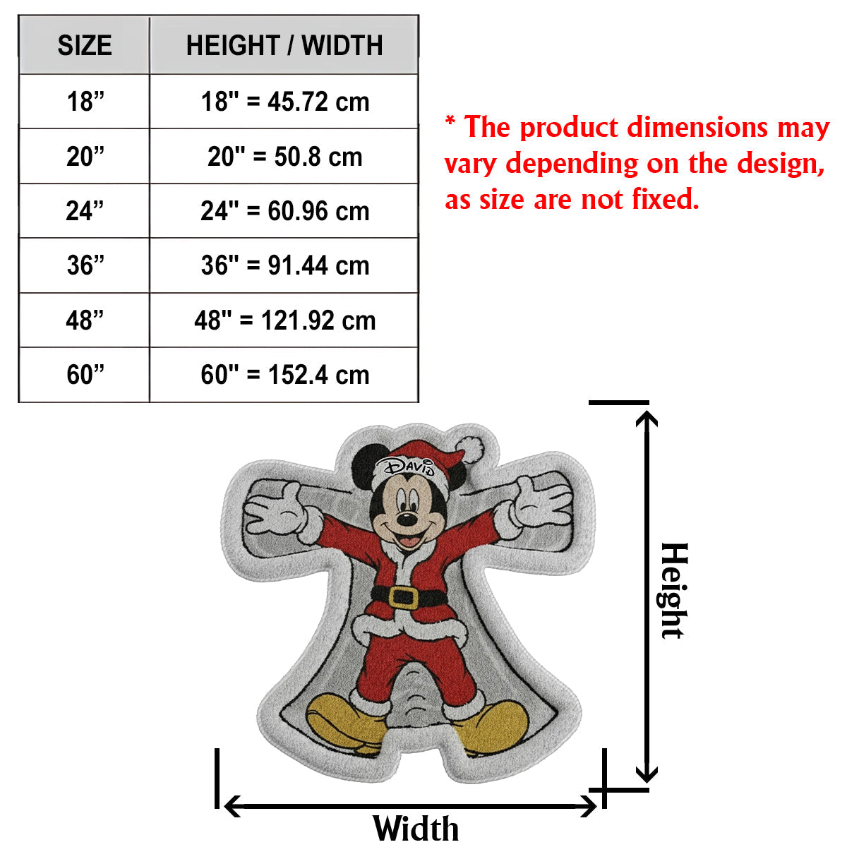 Funny Snow Angel - Personalized Mouse Non-Slip Tufted Rug