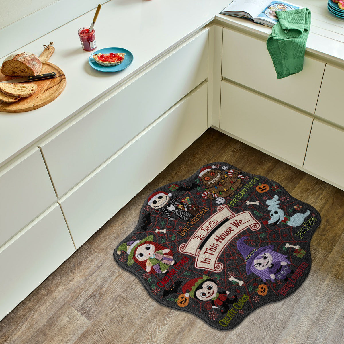 In this House Nightmare Before Christmas - Personalized Nightmare Non-Slip Tufted Rug
