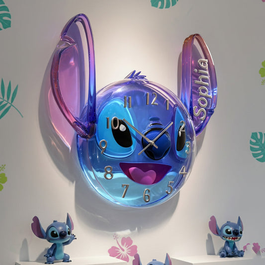 Whimsical Character - Personalized Ohana LED Light Wall Clock