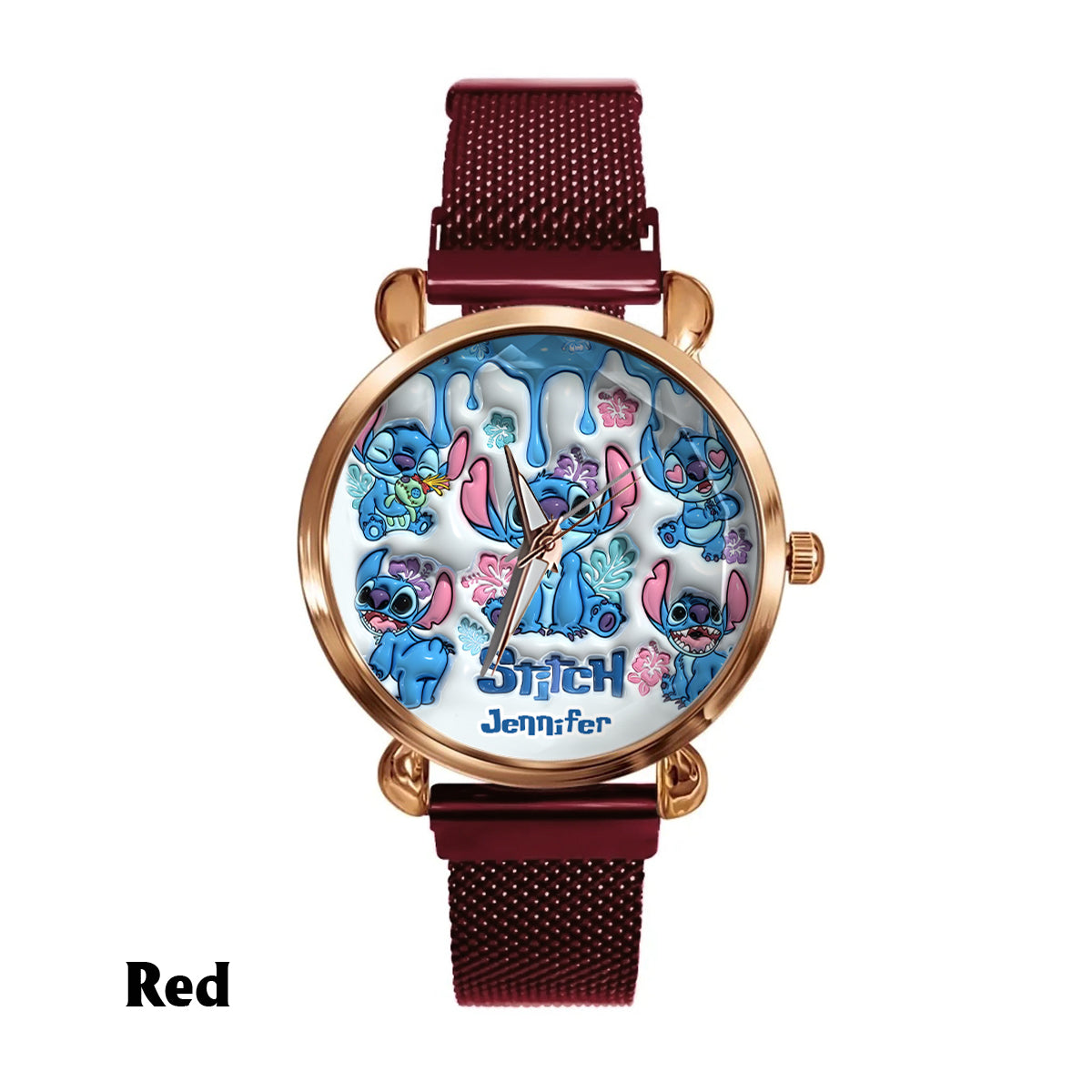 Whimsical Blue Extraterrestrial Wrist Decor - Personalized Ohana Women Hand Watch