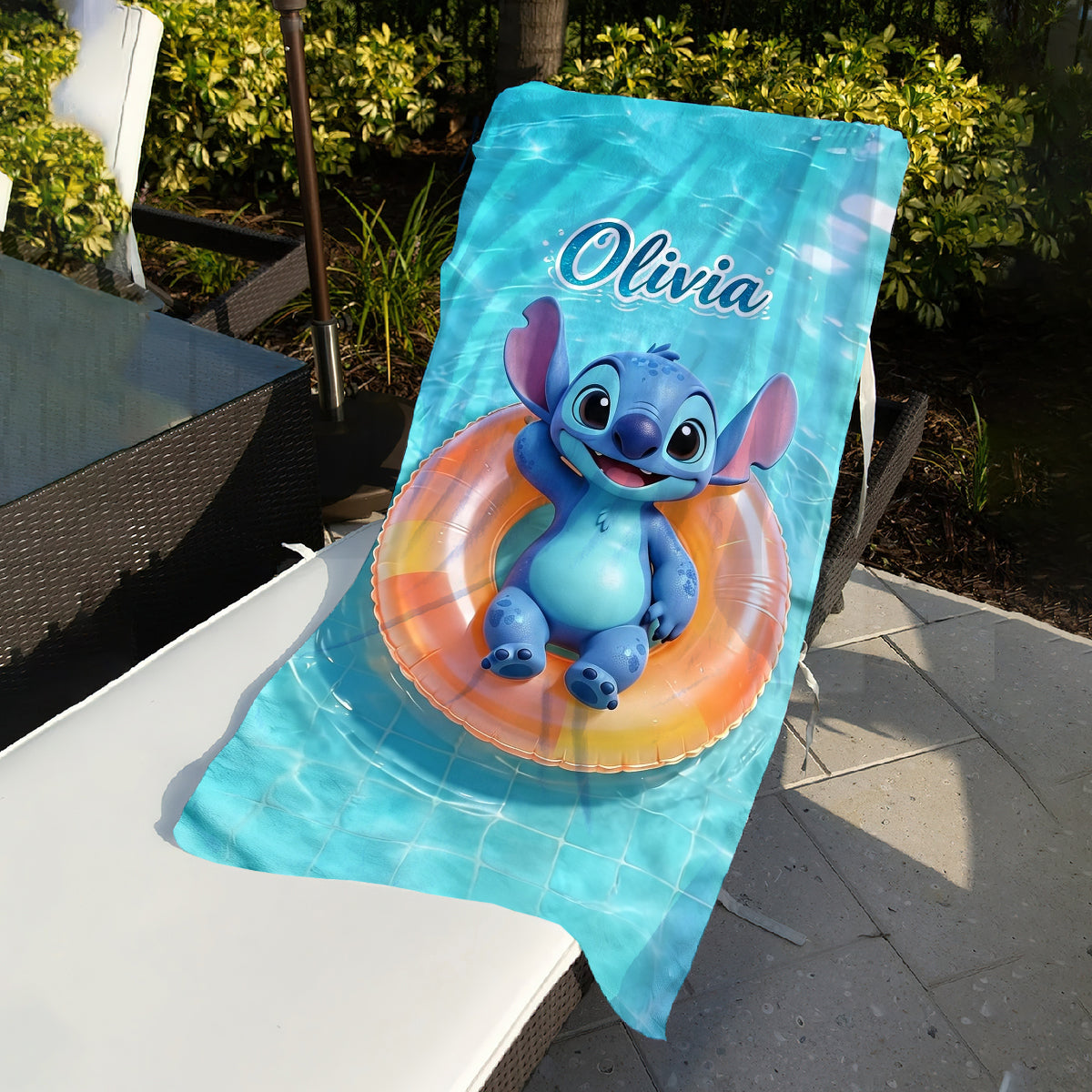 Cute Tropical Alien - Personalized Ohana Quick-dry Beach Towel/ Bath Towel