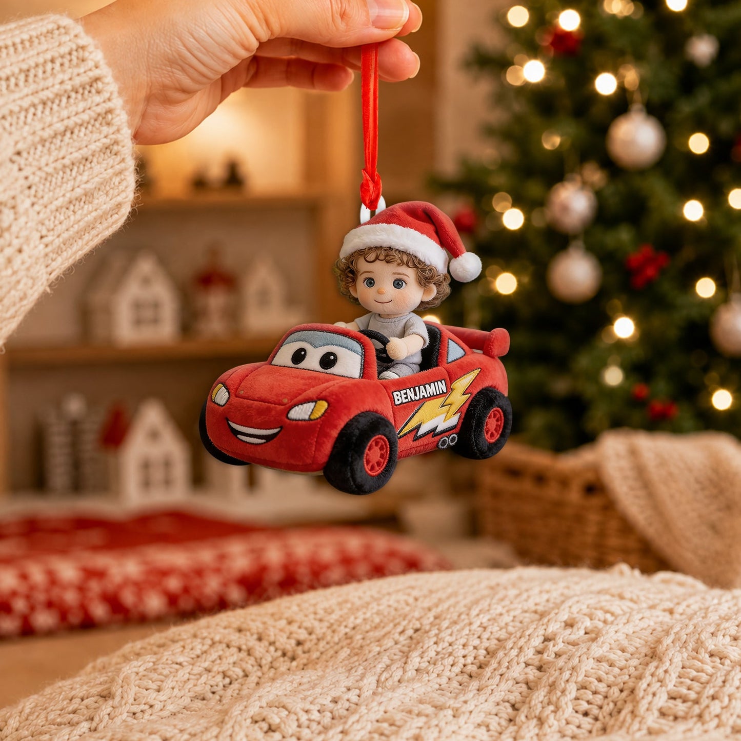Kid On Wheel - Personalized Racing Lover Plush Ornament