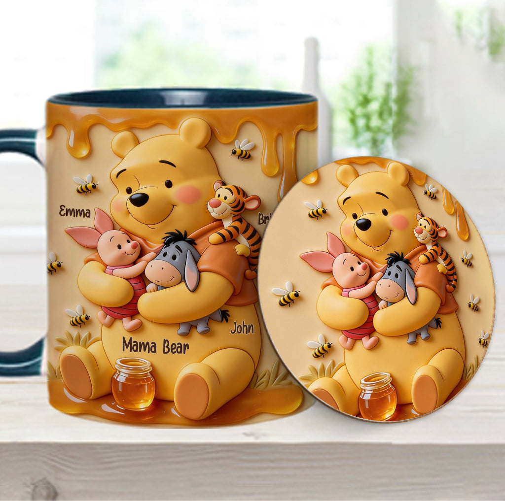 Mama Bear - Personalized Yellow Bear Accent Mug & Coaster