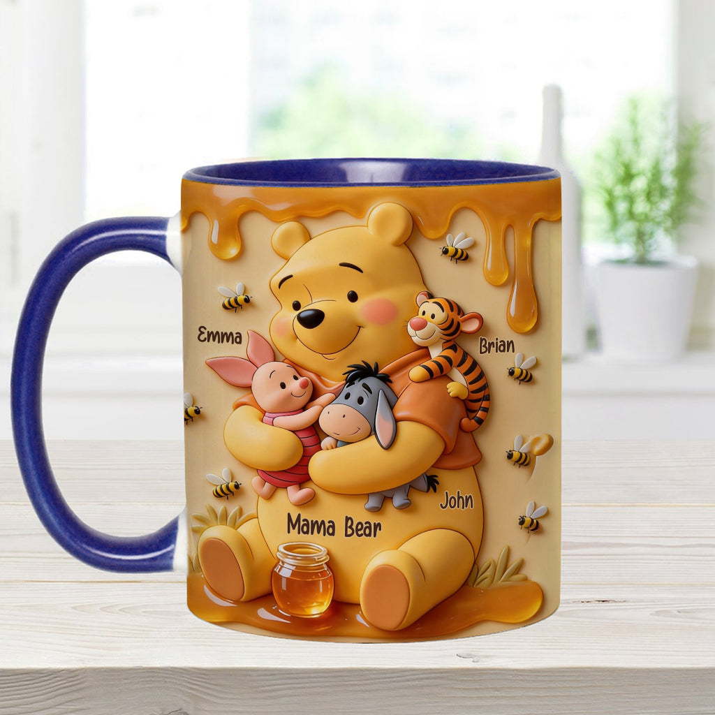 Mama Bear - Personalized Yellow Bear Accent Mug & Coaster