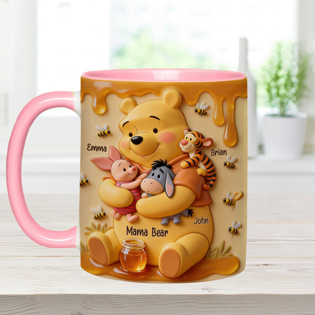 Mama Bear - Personalized Yellow Bear Accent Mug & Coaster