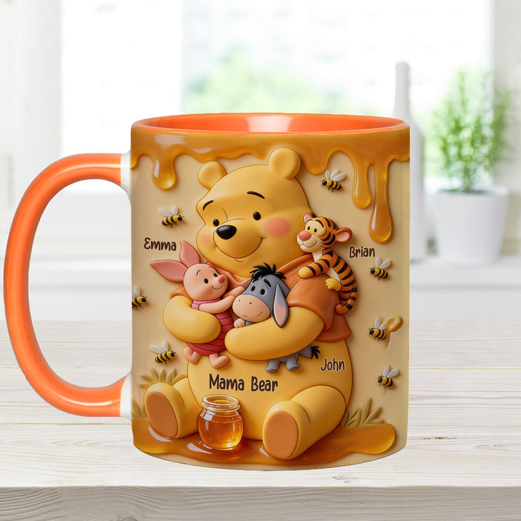 Mama Bear - Personalized Yellow Bear Accent Mug & Coaster