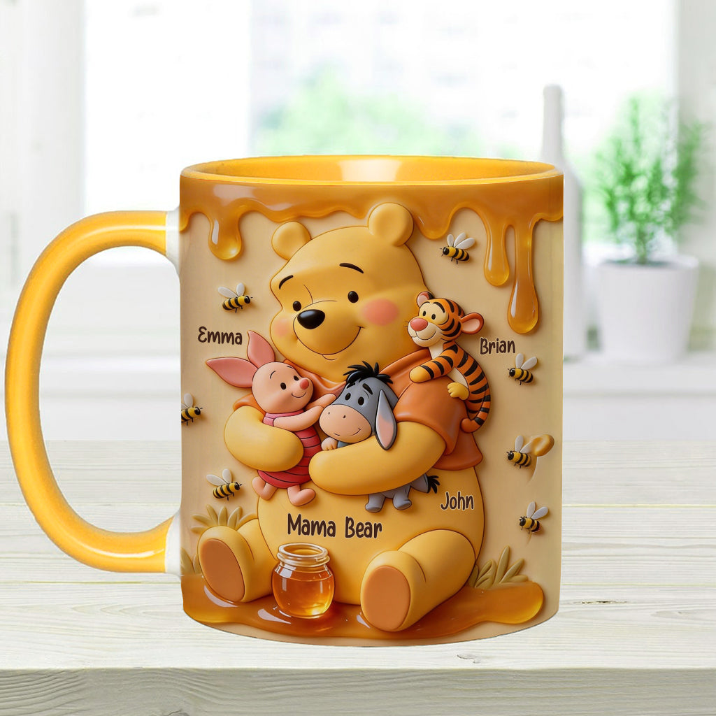 Mama Bear - Personalized Yellow Bear Accent Mug & Coaster