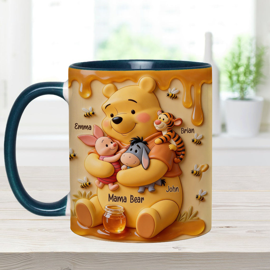 Mama Bear - Personalized Yellow Bear Accent Mug & Coaster