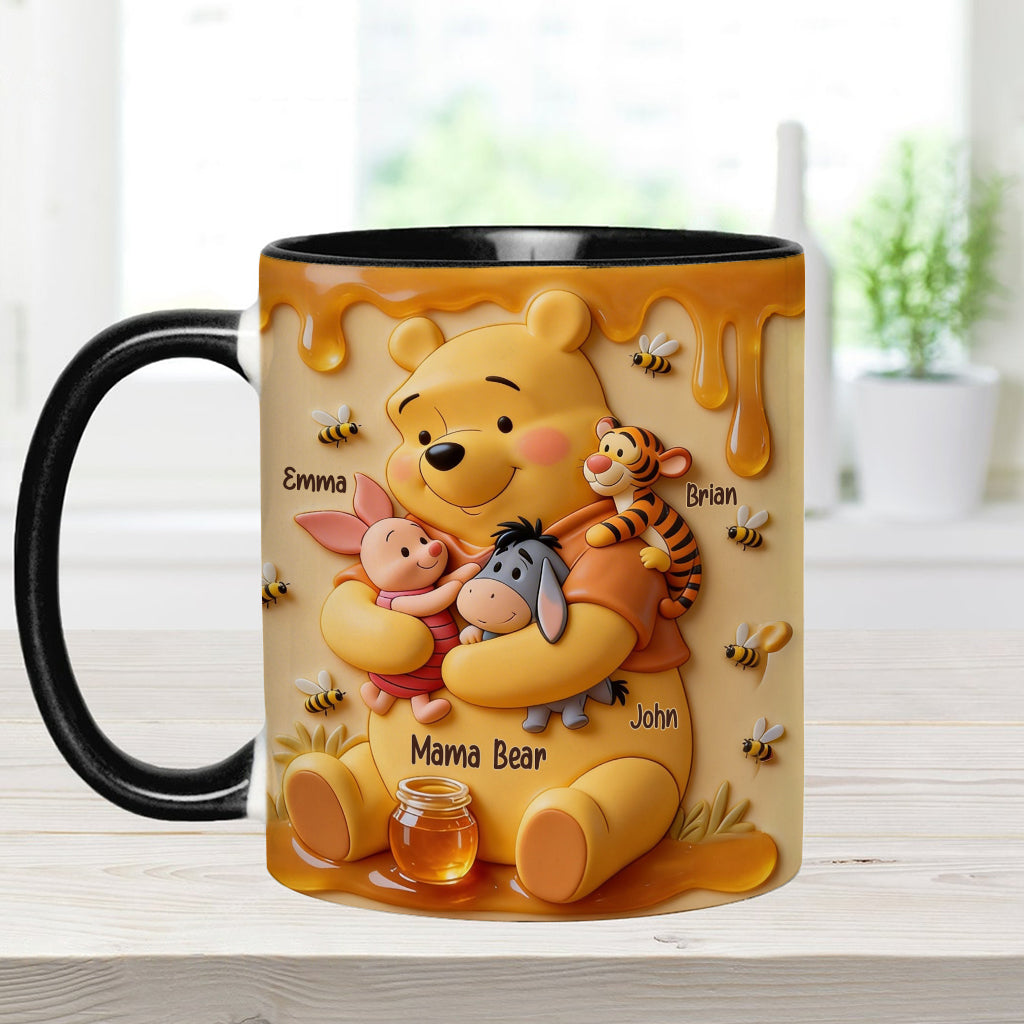 Mama Bear - Personalized Yellow Bear Accent Mug & Coaster
