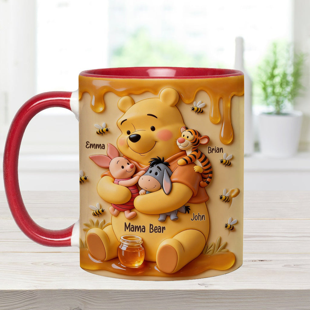 Mama Bear - Personalized Yellow Bear Accent Mug & Coaster