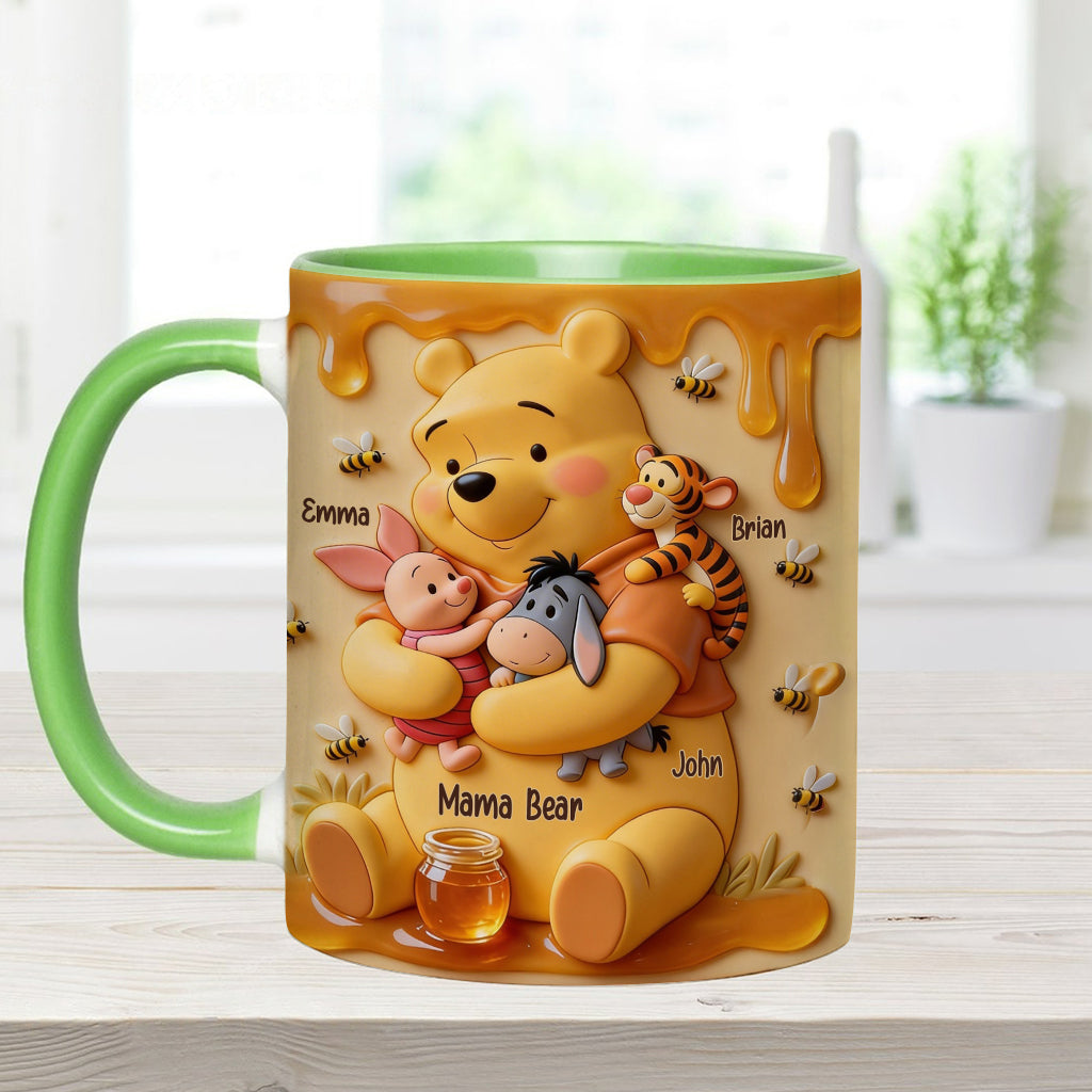 Mama Bear - Personalized Yellow Bear Accent Mug & Coaster