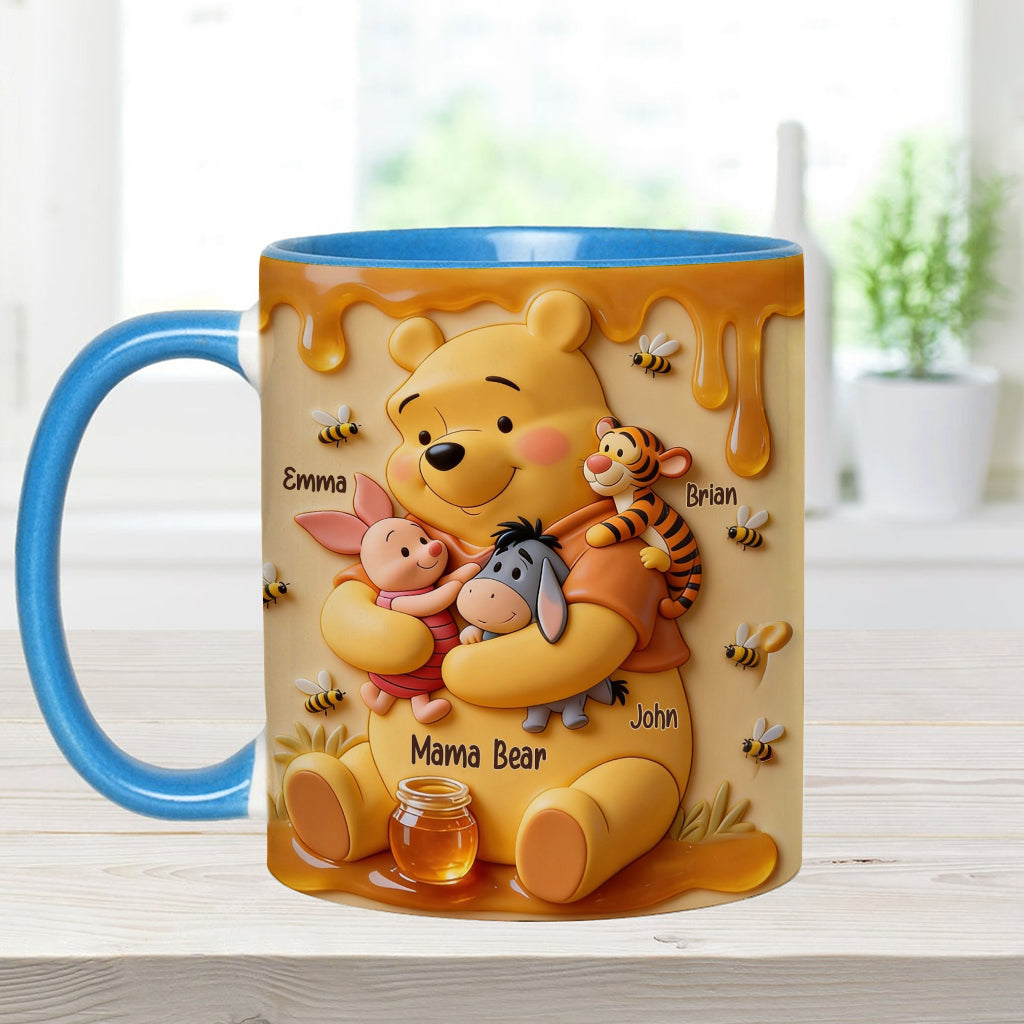 Mama Bear - Personalized Yellow Bear Accent Mug & Coaster