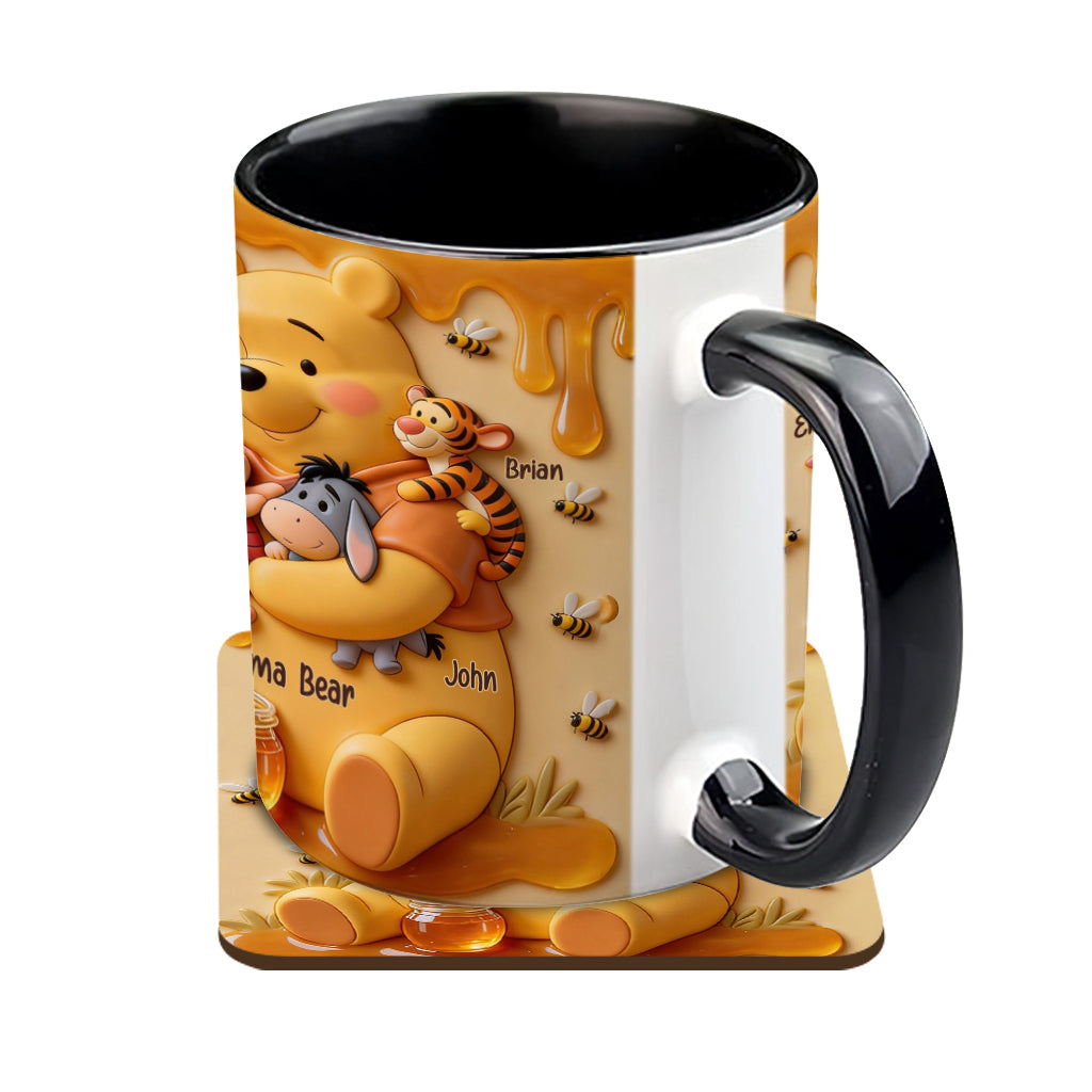 Mama Bear - Personalized Yellow Bear Accent Mug & Coaster