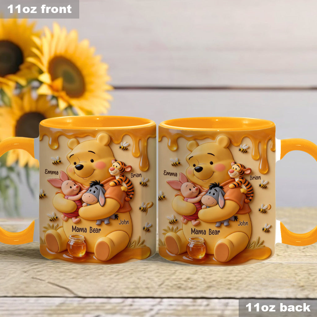 Mama Bear - Personalized Yellow Bear Accent Mug & Coaster
