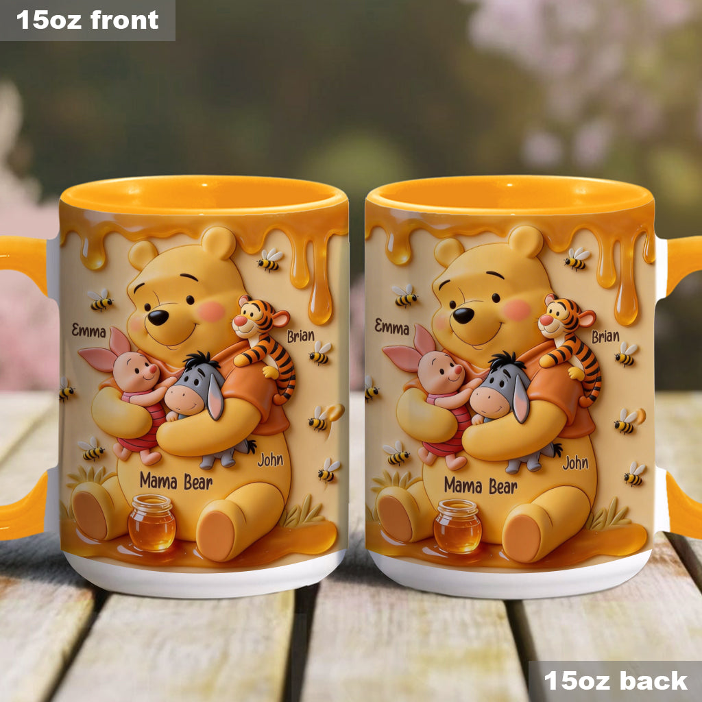 Mama Bear - Personalized Yellow Bear Accent Mug & Coaster