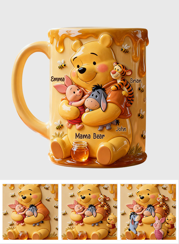 Mama Bear - Personalized Yellow Bear Accent Mug & Coaster