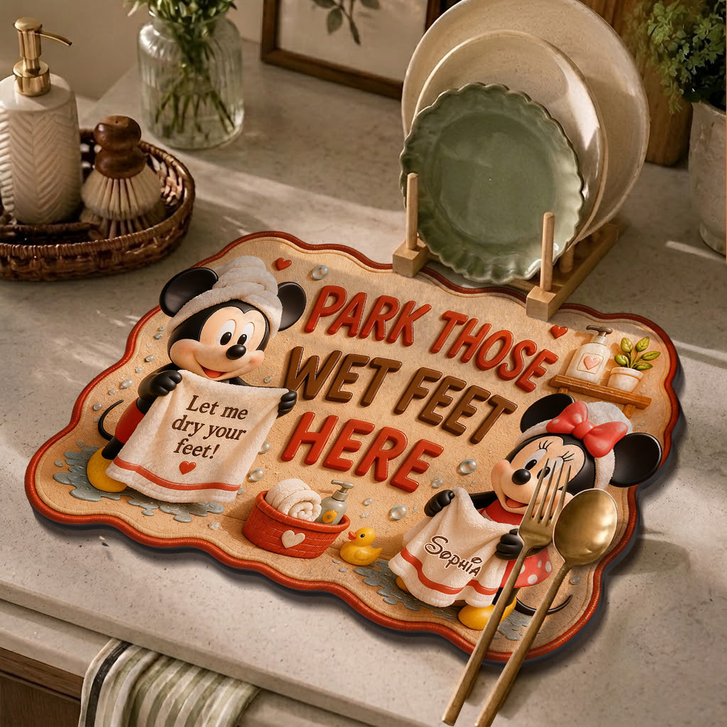 Cartoon Mouse Fans Gift - Personalized Mouse Drying Mat