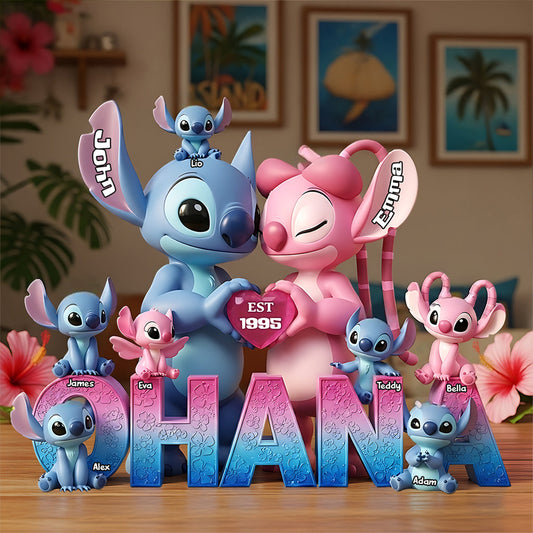 Ohana Family Love - Personalized Ohana Custom Shaped Acrylic Plaque
