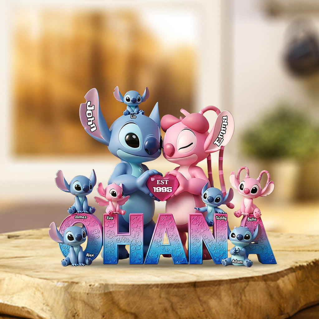 Ohana Family Love - Personalized Ohana Custom Shaped Acrylic Plaque