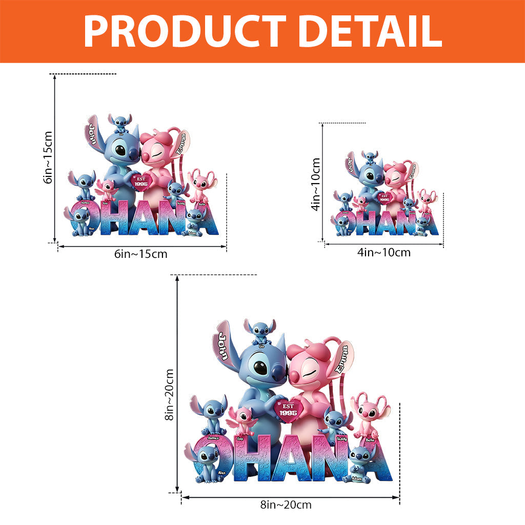 Ohana Family Love - Personalized Ohana Custom Shaped Acrylic Plaque