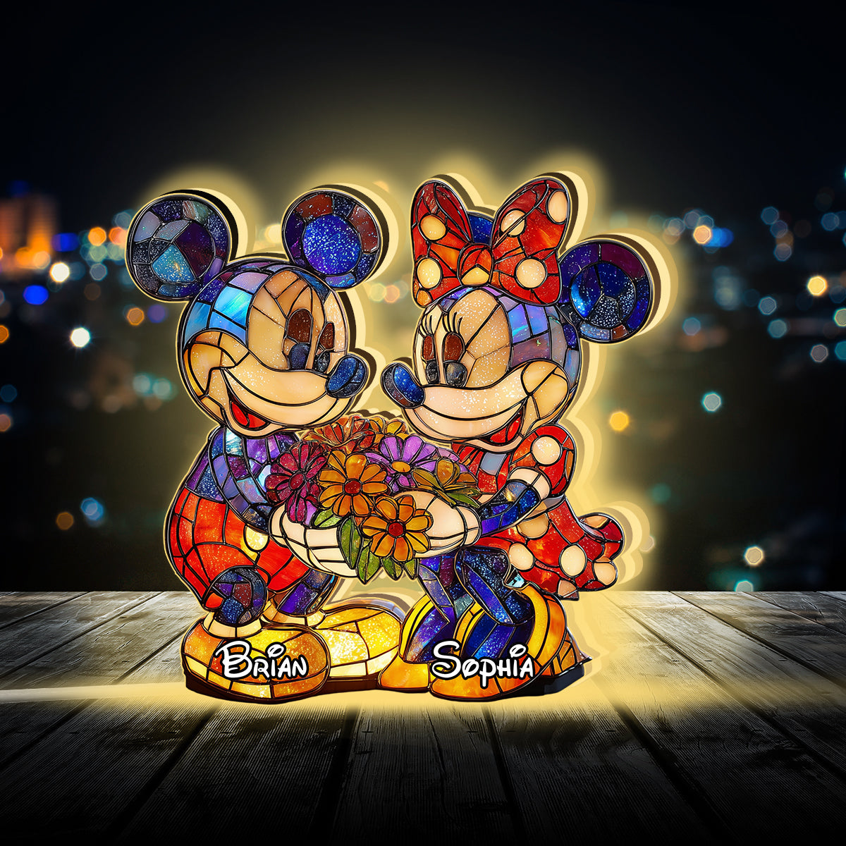 Magical Couple - Personalized Mouse Acrylic LED Night Light