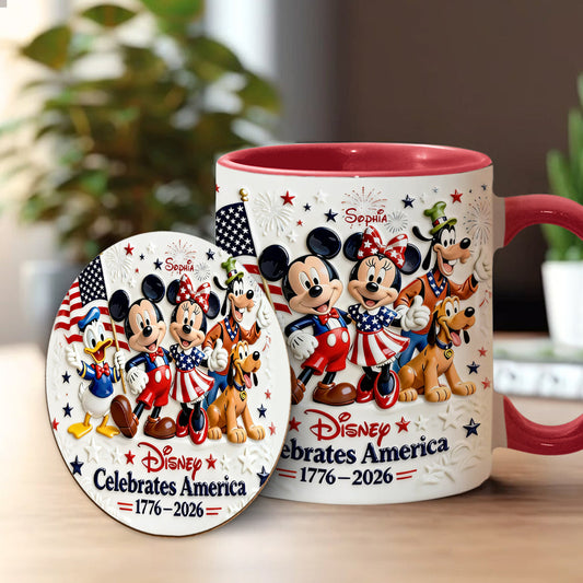 Celebrate USA’s 250th Anniversary - Personalized Mouse Accent Mug & Coaster