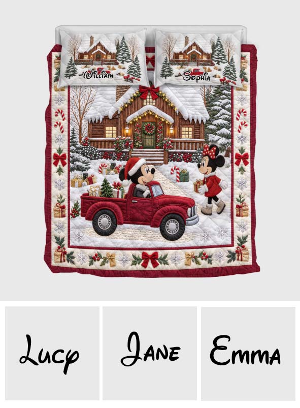 Merry Christmas - Personalized Mouse Quilt Set