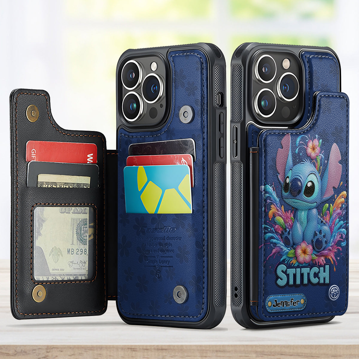 Blue Ohana - Personalized Ohana Fully Printed Wallet Phone Case