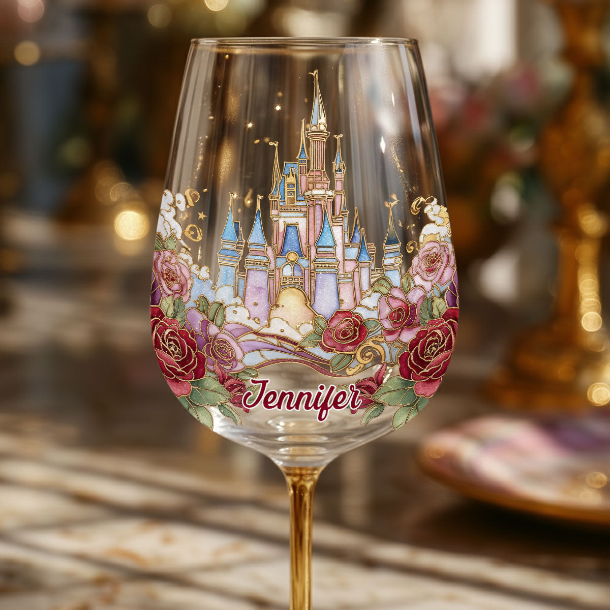 Magic Castle - Personalized Mouse Wine Glass With Long Stem